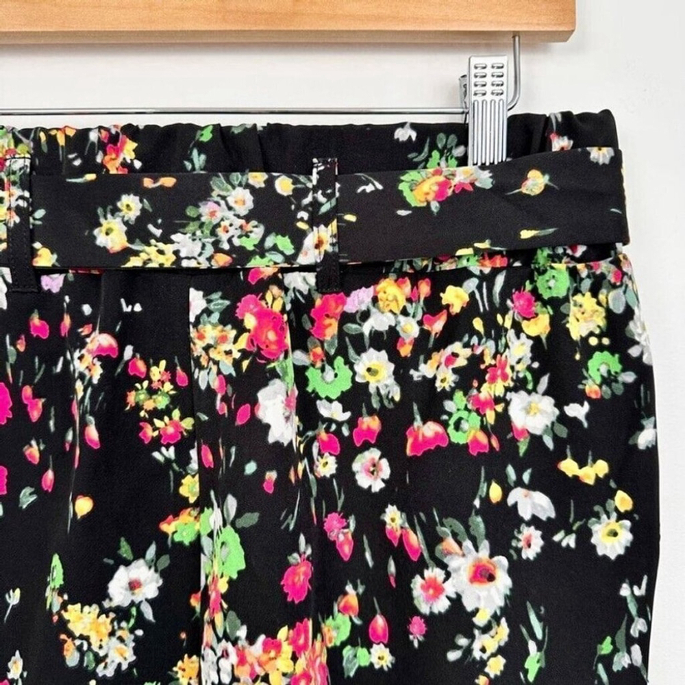 Jules & Leopold Ankle Length Pants Black Women's Small Floral Pull On Tapered - Picture 9 of 13